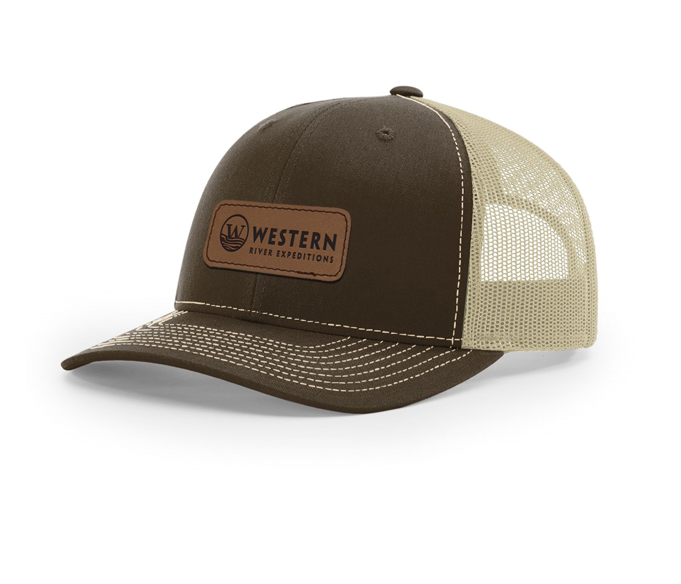 WRE Leather Patch Trucker Hat - Image 3