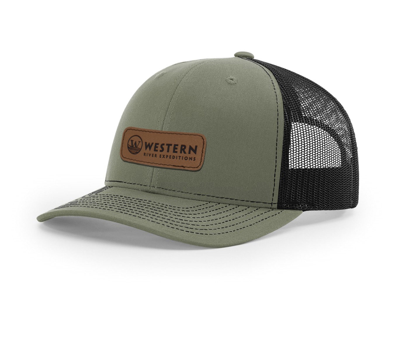 WRE Leather Patch Trucker Hat - Image 4